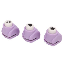 Portable 3Pcs Scrapbooking Punch Set for DIY Cards with Fun Patterns
