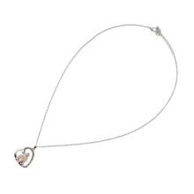 Collier cœur en strass mère-fille avec métal écologique durable