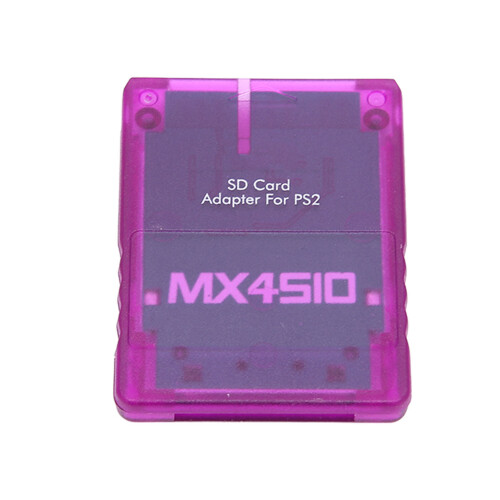 Purple PS2 Game Console Storage Card Reader: Transparent & User-Friendly