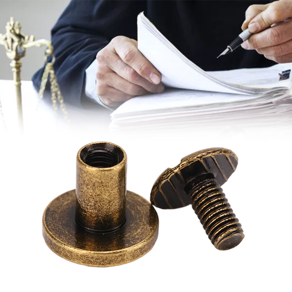 200 Pcs Chicago Screws Set 9.5X8mm Brass Book Binding Rivets Bronze 7631374571549