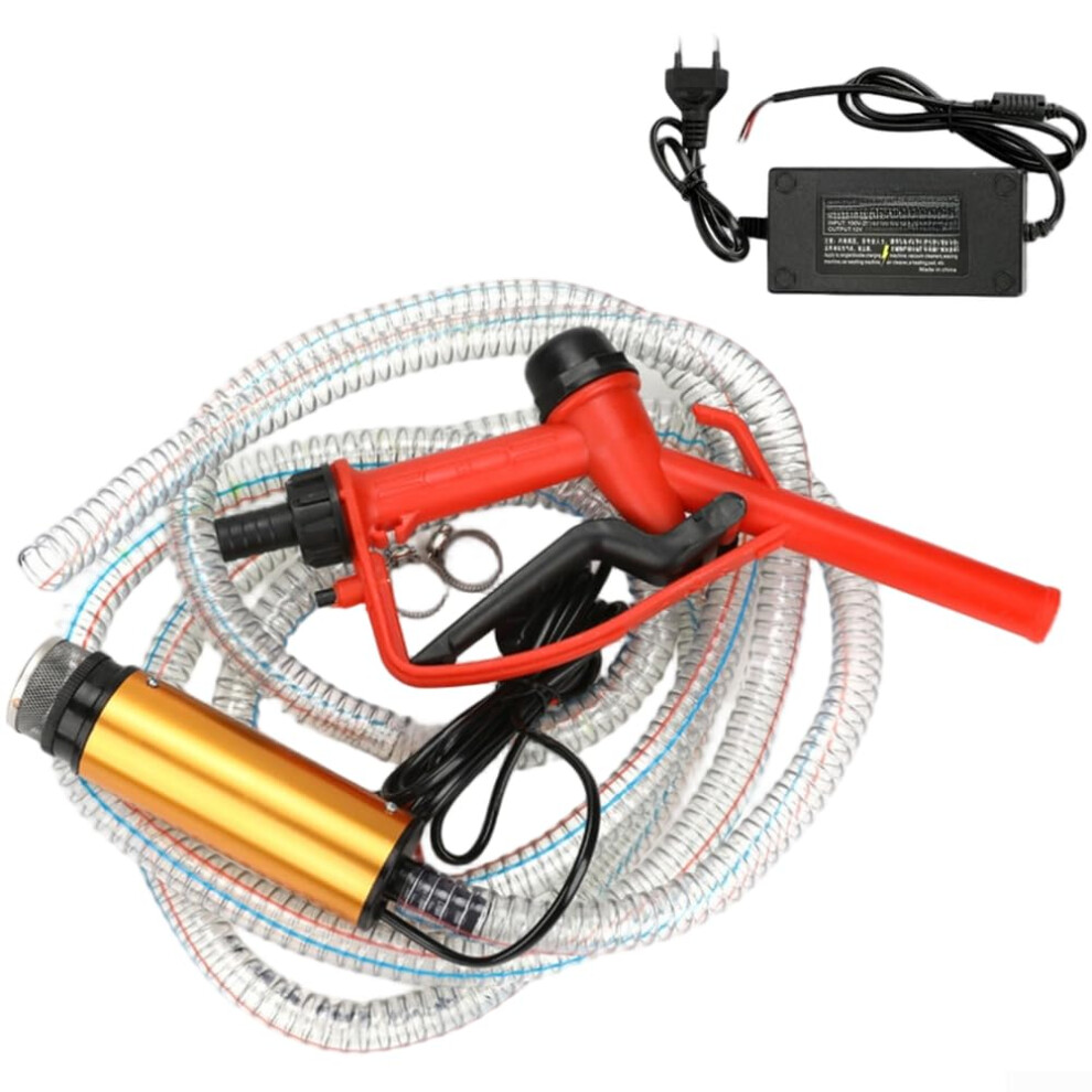 Electric Submersible Oil Water Pump 51Mm Stainless Steel Diesel Fuel Transfer Pump 30L/Min Flow 4M Hose 220V Yellow 9426802740196