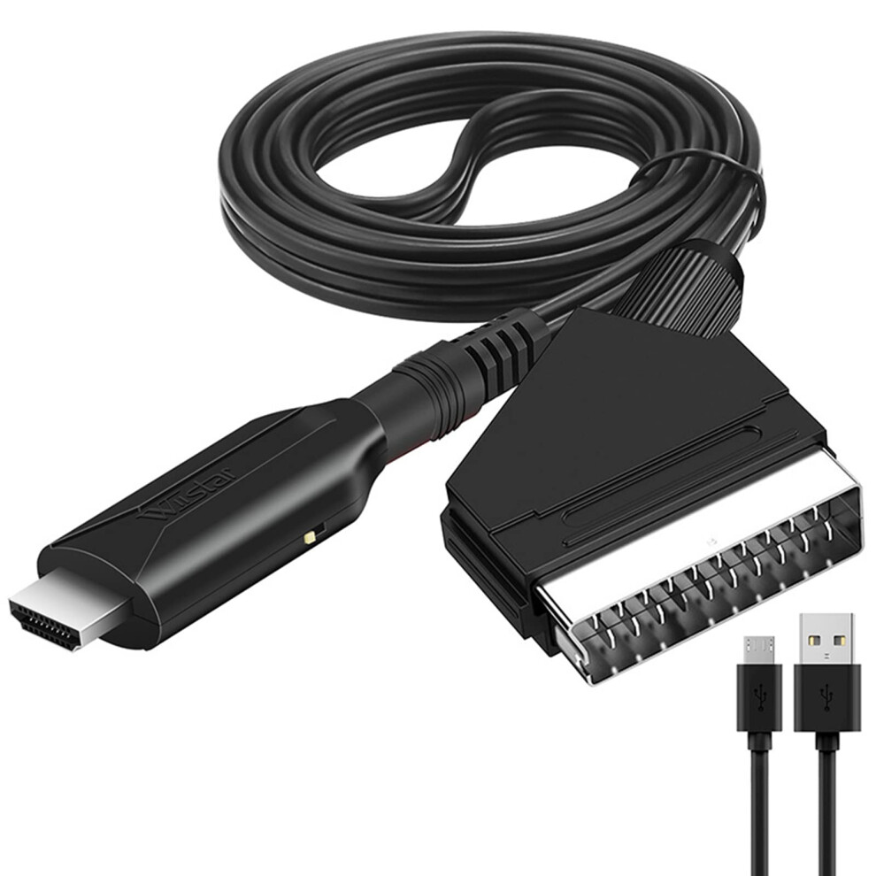Scart To Hdmi Converter With Cable Hdmi Output 720P/1080P Video Audio Adapter For Hdtv Dvd Stb 9189345452376