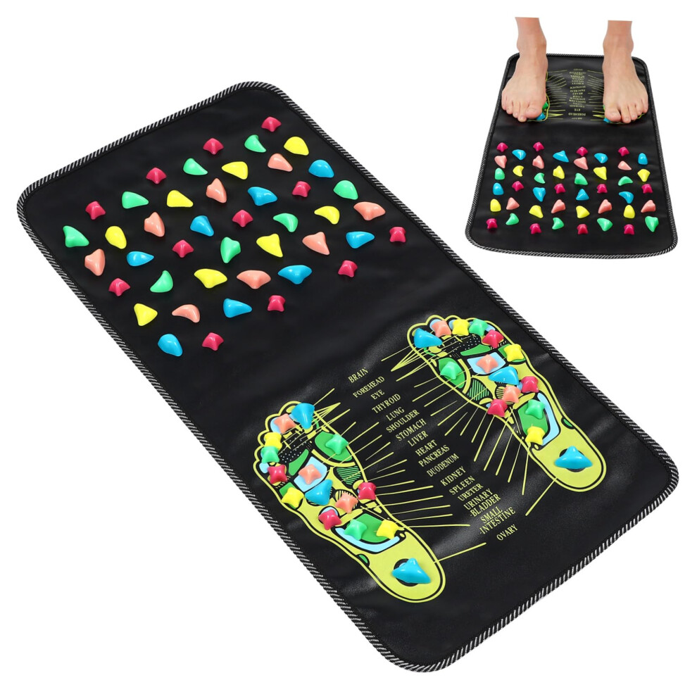 Stone Walking Foot Massager Mat For Home Use With Pebble Design Ergonomic Acupressure For Plantar Reflexology