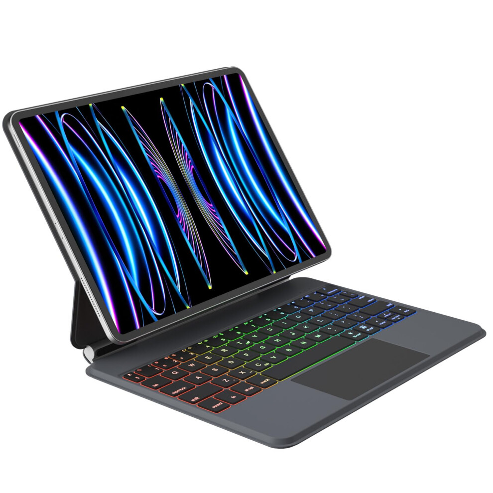 Magnetic Keyboard Case With Trackpad, 7Color Backlit, For Ipad Pro 11 And Air 10.9 Gray 9189345452680
