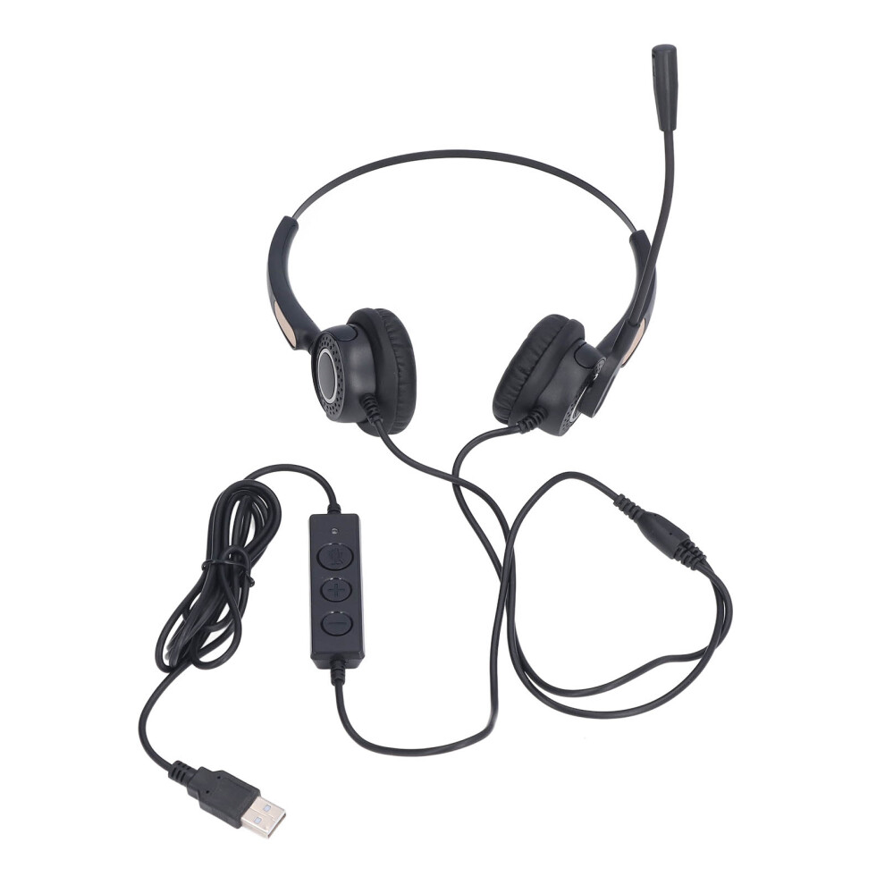 Computer Headset With Microphone For Call Center, Usb Corded Headphones With Sound Signal Processing Optimized For Speech Environments And Retractable 9012494730418