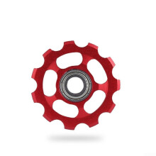 Bicycle Rear Derailleur Jockey Wheel 11T CNC Aluminium Pulley Sealed Ceramic Bearing Red 712 Speed Bikes Lightweight