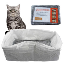 Litter Box Liners Drawstring Pan Liners 18.5 x 14.17 x 6.69 Inches Kitten Poop Pee Training Tray Pads Travel Set