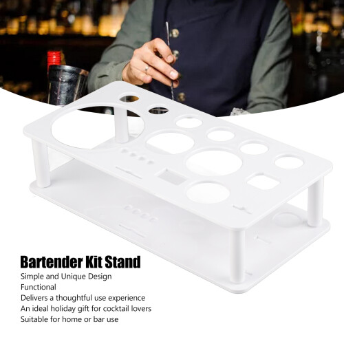 Space-Saving White ABS Bartender Kit Stand for Bar & Home Storage 2