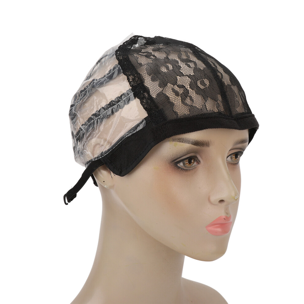 Unisex 3Pcs Elastische Perã¼Cke Mesh Cap Schwarz Nylon
