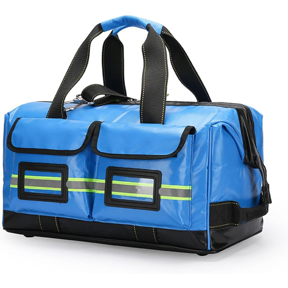 Blue First Responder Emergency Response Bag Empty, Aid Bag With Multiple Pockets, Trauma Care For Nurse Home Health