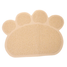 Non Slip Paw Shape Cat Litter Mat Absorbent PVC Pet Feeding Mat For Dogs Cats Kittens Easy Clean Stable Backing Pink