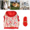 Rabbit Vest Harness Set Small Pet Christmas Pattern Nylon Polyester M 14