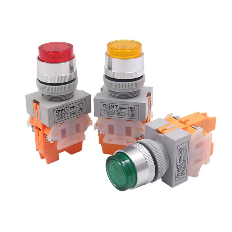 10Pcs Yellow Illuminated Push Button Switch 24V Np411dzs Led Pushbutton For Panel Mount 9382693085344