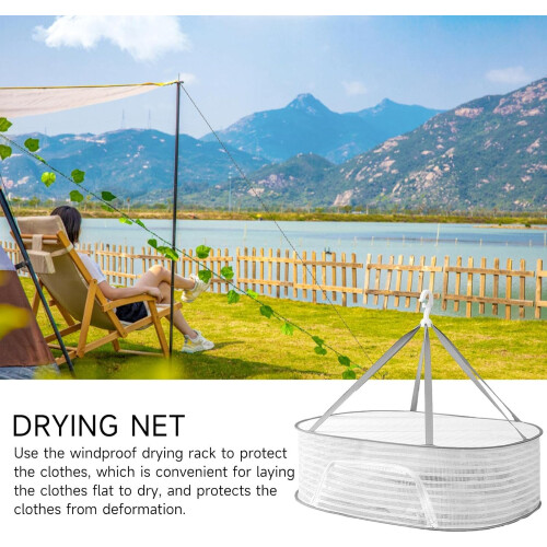 Drying Net For Frying Fishh Folded Mesh Drying Rack With Rot Hook AntiDeform Wool Sweater Hydroponic Buds 1