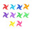 100pcs Windmill with 30m Wire Rope Fitting Pinwheels for Garden 5