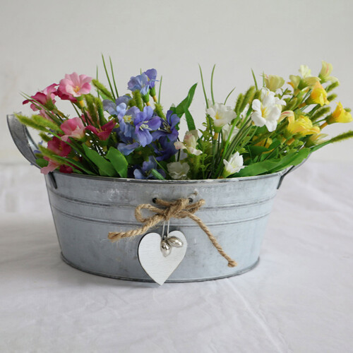 Vintage Galvanized Milk Can,Rustic Farmhouse Decorative Flower 1