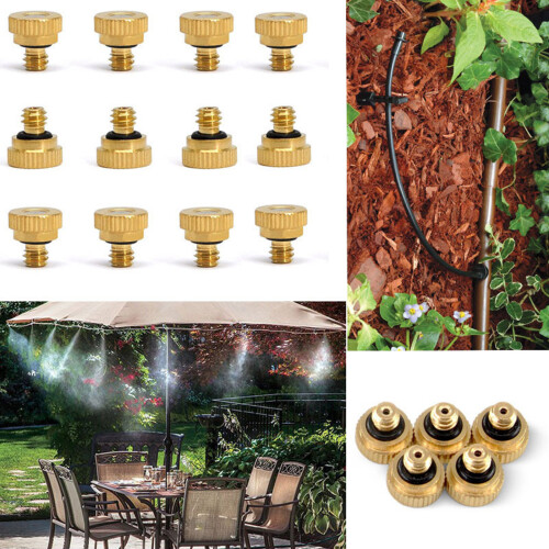6Pieces Brass Misting Nozzle Water Misting Nozzle for Patio Low 1