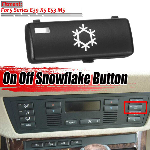 Car Climate A/C Control Panel  Off Snowflake Button Key Caps  Replacement for  5 Series E39 X5 E53 M5 2