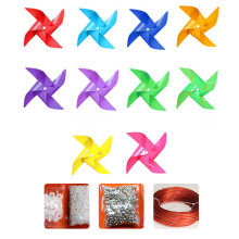 100 stuks windmolen met 30 m draadkabel montage pinwheels voor