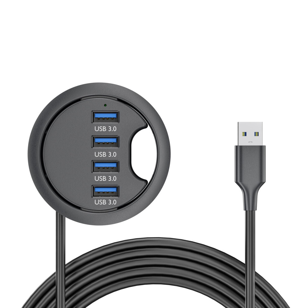 Usb 3.0 Hub 4Port Desk Grommet Dock Station Interface For Desktop Pc 60Mm 9189345454592