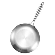 Poêle à Frire en Acier Inoxydable 3 Plis, Wok, Cuisson de Steak Frit, Cuisinière à Gaz, Casserole Électromagnétique, Poêle Antiadhésive 24 cm