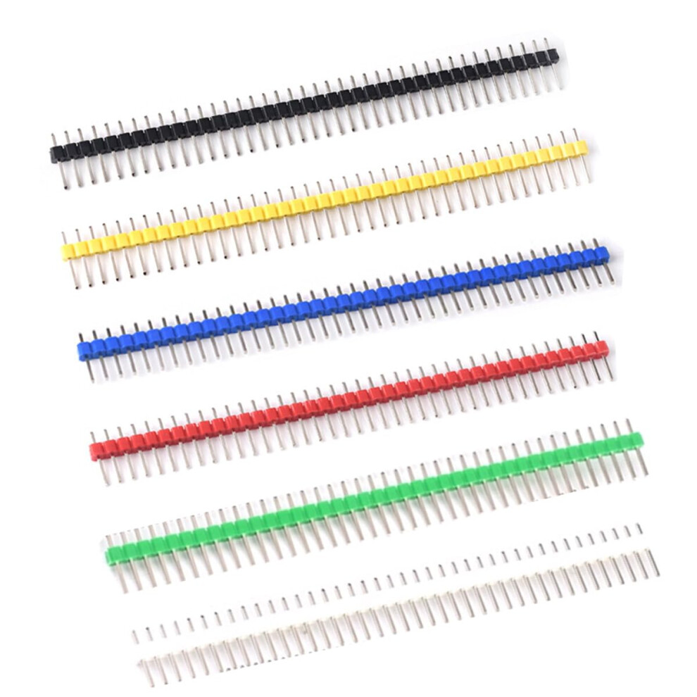 40 Pin Breakable Pin Header 60 Pcs 2.54Mm Pitch Single Row Male Header Kit Pcb Pin Strip 6 Colors 9426802743067