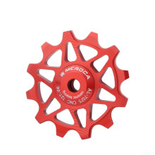 Road For Bike Rear Derailleur Pulley 12T/14T Si3N4 Ceramic Bearings CNC Aluminum Alloy Jockey Wheel Red