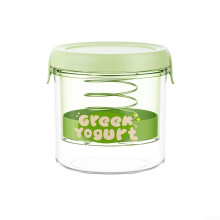Greek Yogurt Strainer with Lid, Fine Mesh Whey Separator, Cheese Making Strainer, DIY Yogurt Kit, Round Green