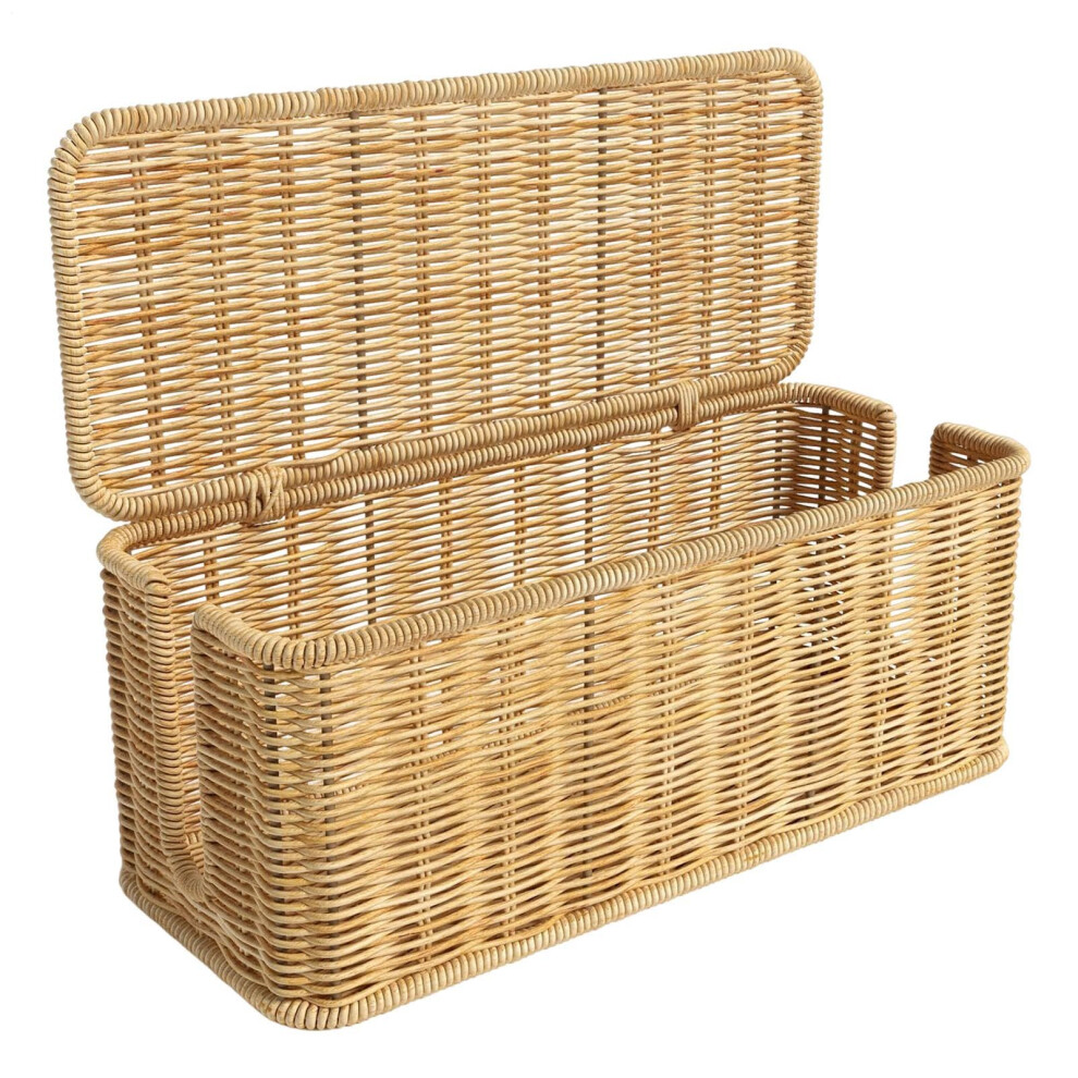 Cable Organiser Box 2Slot Cable Storage Container, Woven Wire Holder, Robust Lid Cover, Table Shelf Desk 9347817378832