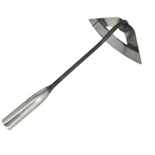 Steel Garden Hoe for Weeding with Ergonomic Long Handle and Sharp Hollow Tip for Narrow Spaces