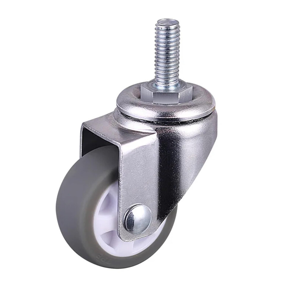 Casters 4 Pcs 1 Inch Gray Tpe Screw Caster M6 Silent Wheel 25Mm Diameter Household Universal Wheel 9189345454943