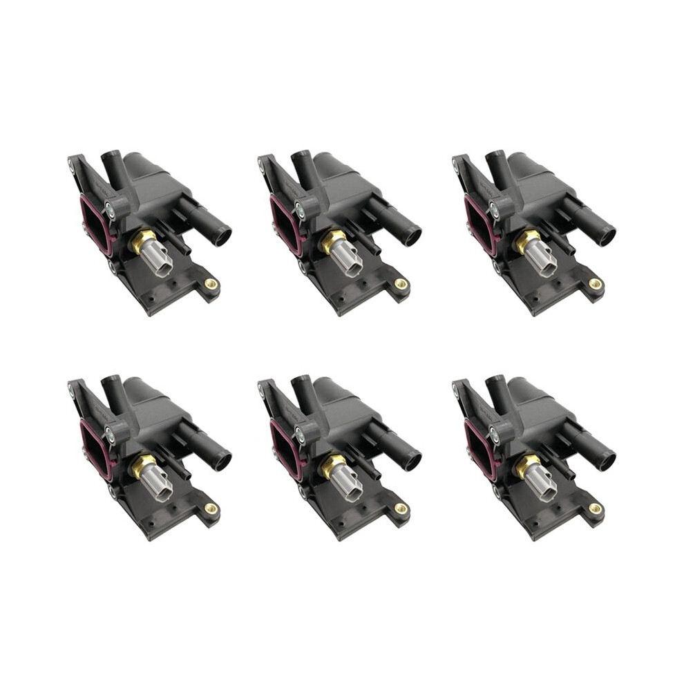 6X New Thermostat Engine Coolant Water Outlet With Sensor For 3 5 6 2006-2013 2.0L-L4 Lf941517z 6032768066077
