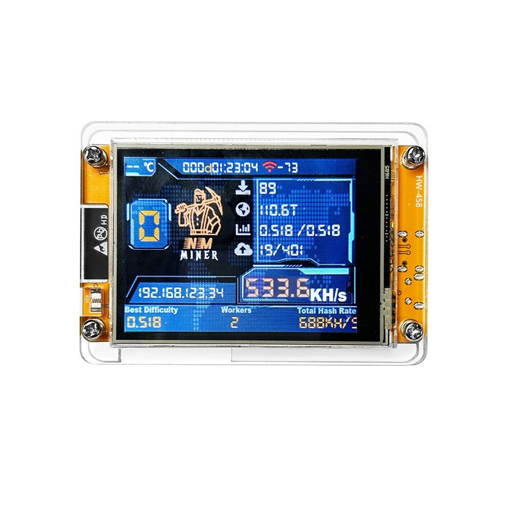 Nmminer Nerdminer V2 530Kh/S Hashrate Btc Solo Lottery Miner Esp32 2.8 Inch Display Bitcoin Crypto Lottery Miner 6031962642681