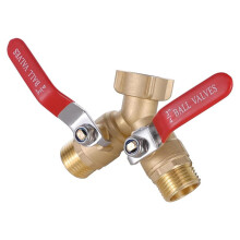 Tuinslangsplitter met Volledige Doorstroming, Messing Slangsplitter 2-Weg, Zware Uitvoering, Tuinslang Y-Klep Slangsplitter 3/4 Inch GHT-Schroefdraad