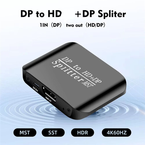 DP Naar DP+ -Compatibele Splitter 1 in 2 Uit  Naar -Adapter MST-Computer MST-Hub 2