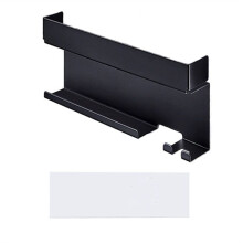 Blow Dryer & Styler Holder, Wall Mounted, Black, Bathroom Organizer Self-Adhesive Hair Dryer Storage Rack