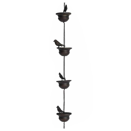 Rain Chain for Gutters Metal Rain Chain Cup Rain Catcher-A