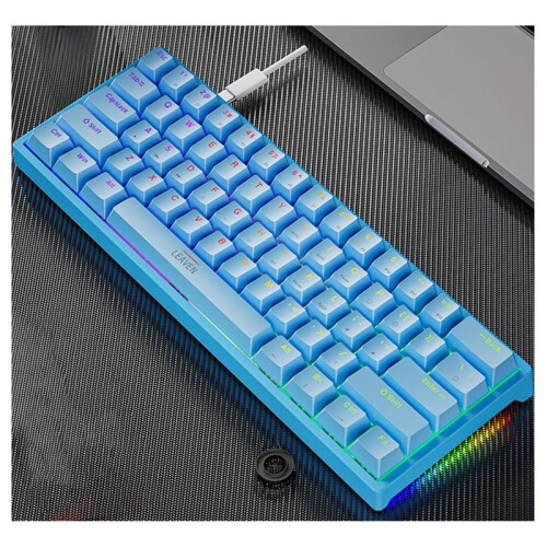 USB Gaming Mechanical Keyboard 61 Keys Red  Wired Detachable Cable RGB Backlight Hot Swappable 1