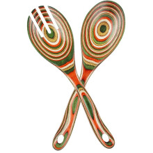 25 cm Pakkawood-Salladstång - Serveringsset för Sallad, Pasta, Frukt, Köksredskap