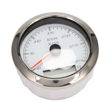 85 mm Marine-Drehzahlmesser, LCD-Betriebsstundenzähler, 0-3000 U/Min, Tachometer, 12 V/24 V, mit Roter Hintergrundbeleuchtung, Kilometerzähler
