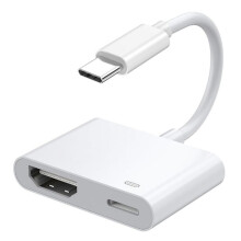 Adaptador USB C A HD, Adaptador AV Digital Tipo C, Conector de Pantalla de Sincronización 4K para Teléfono A Monitor de Proyector HDTV.