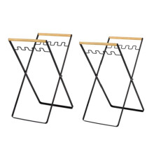 Porta Sacco Della Spazzatura con Manico In Legno Portarifiuti Portatile da Cucina per La Raccolta Differenziata Cestino Separato per il Riciclaggio