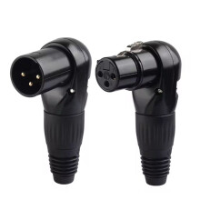 L-Type 3-Stifts XLR Hane/Honkontakt Mic-Kabel 90 Graders Ljudkabelkontakt för Högtalarsystem XLR-Kontakt