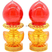 20cm Electric Candlestick Buddha LED Light Smokeless Red Eternal Candle Lamp for Home Decor and Meditation