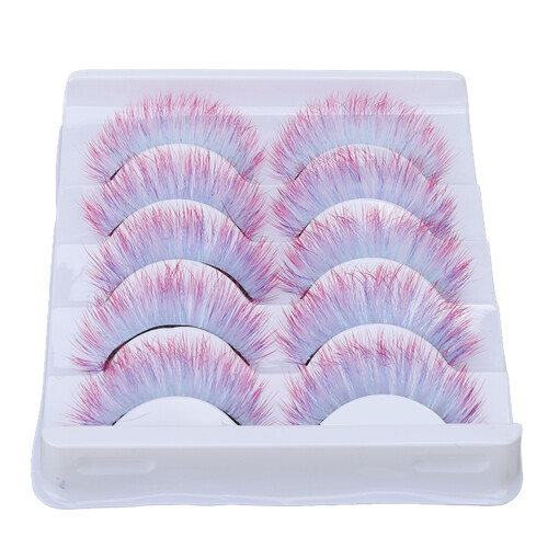 5 Stück Gradient-Farb Fake-Wimpern Fluffy 3D Locken AG02
