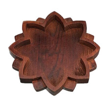 Lotus-Kristalltablett Aus Holz, Lotusform, Kristall-Ausstellungstablett, Retro-Schmuck, ÄTherisches ÖL, Kristall-Aufbewahrungsbox