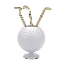 Secchiello per Penne un Sfera da , Base Antiscivolo, Portapenne, Organizer da Scrivania, con 3 Penne da Souvenir, per Donne e Uomini