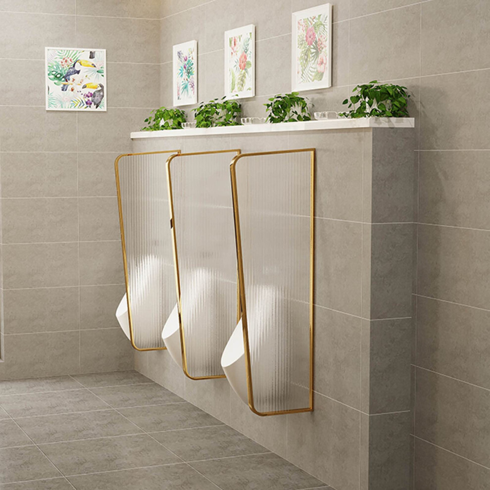 Wallmounted Urinal Partition Panels Set Of 3 Rose Gold Finish For Public Restrooms, Restroom Protection, Stylish Design 9426802744309