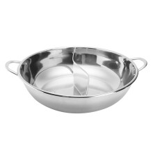 Shabu Shabu Kitchen Stove Stainless Steel DualPlate, Induction and Gas Compatible, 30/32/34cm, Hot Pot Soup Cooking