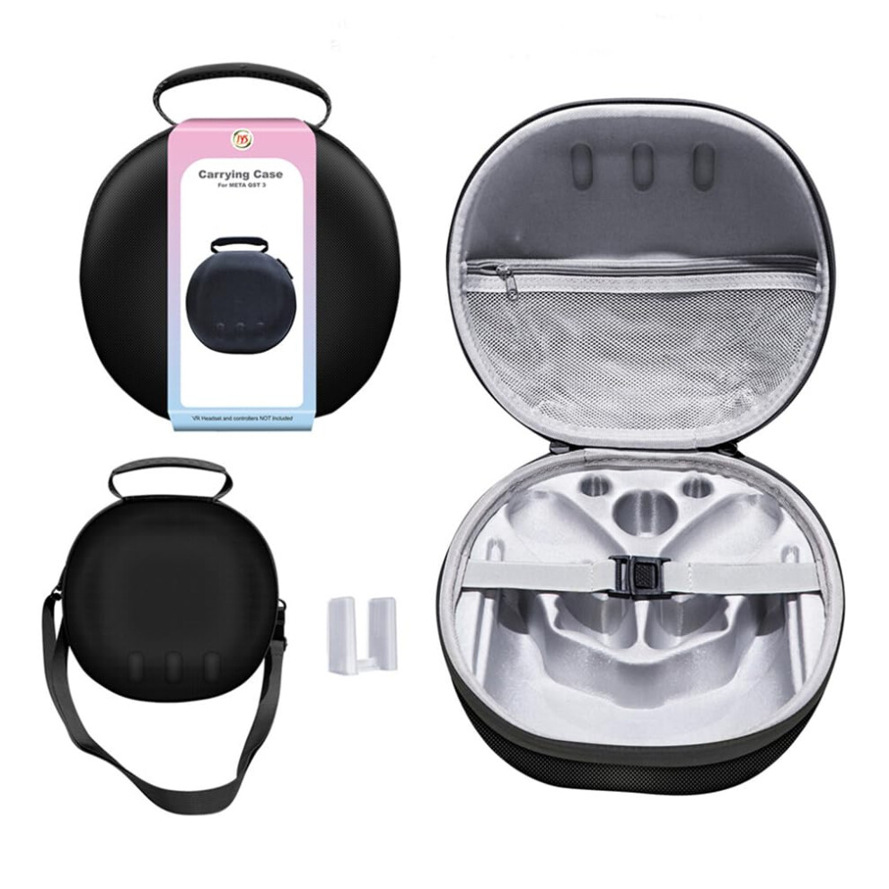 Vr Carrying Case For Meta Quest 3, Protective Hardshell Travel Case For Quest 3, Large Storage Bag, Shoulder Bag, Black 9426802744873